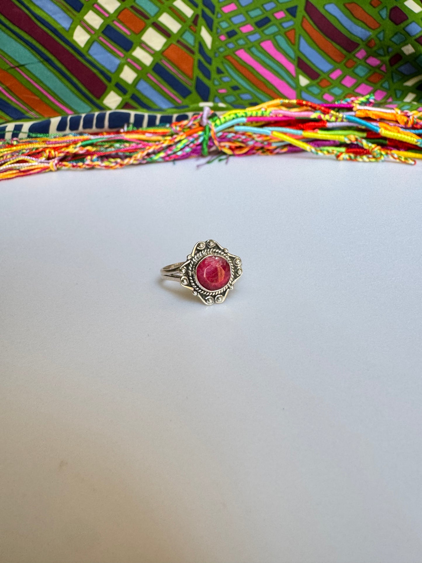 Anello argento 925 radice di rubino misura 17 - 22AM