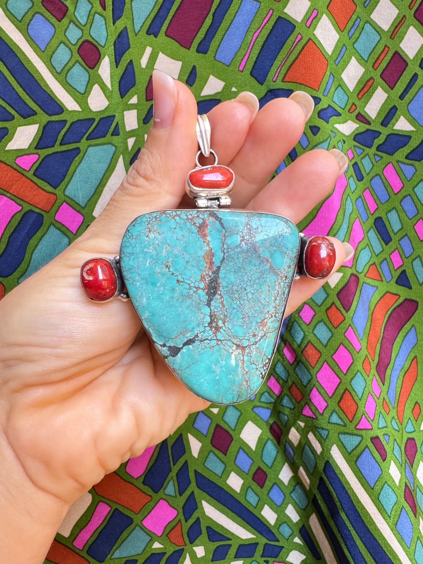 925 silver turquoise pendant F14