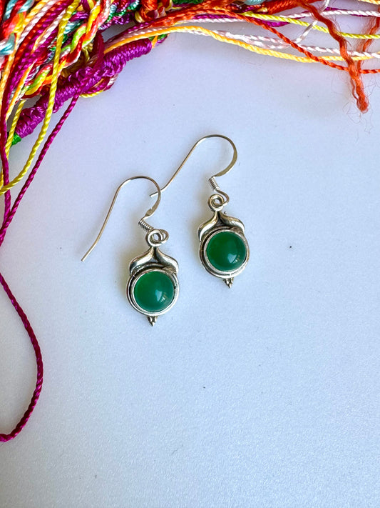 Orecchini argento925 onice verde
