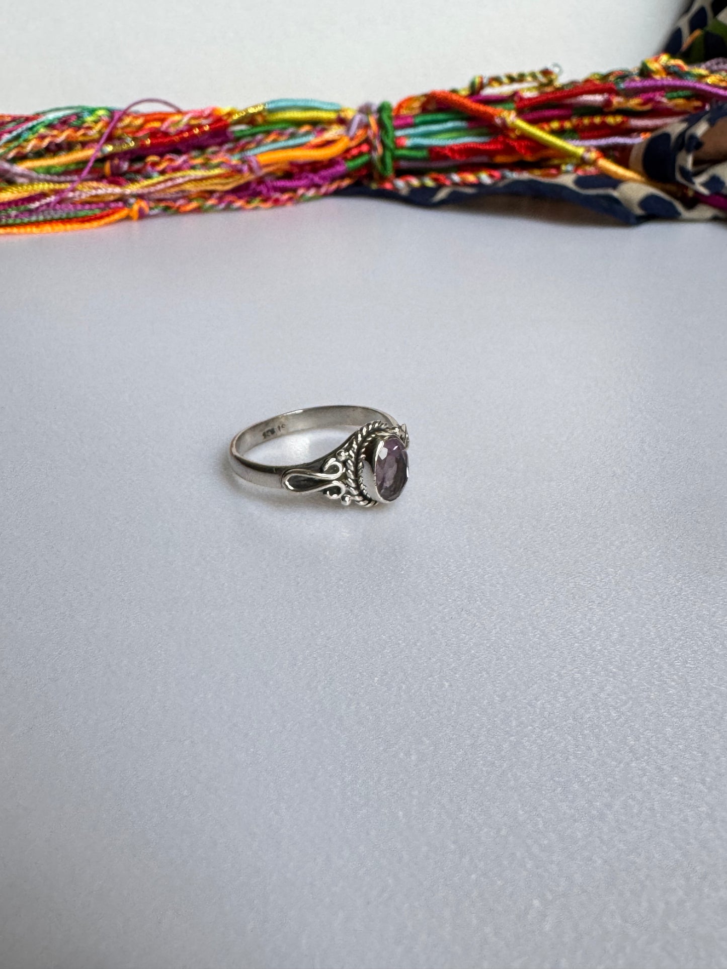 Anello argento 925 ametista misura 19 - 6AME