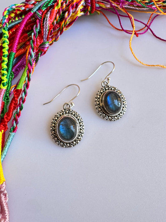 Orecchini argento 925 labradorite D30