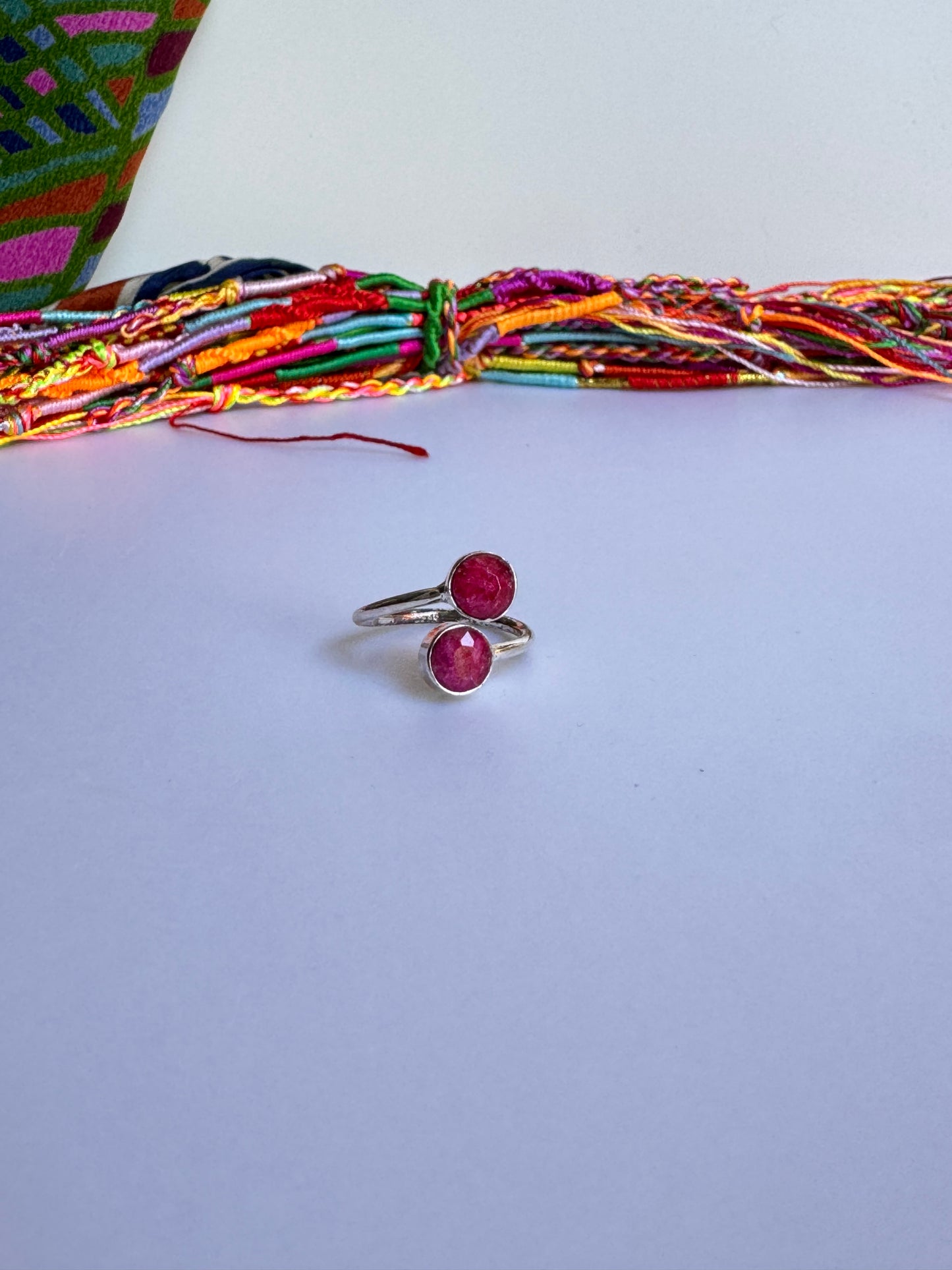 Anello argento 925 radice di rubino regolabile da misura 11 M4