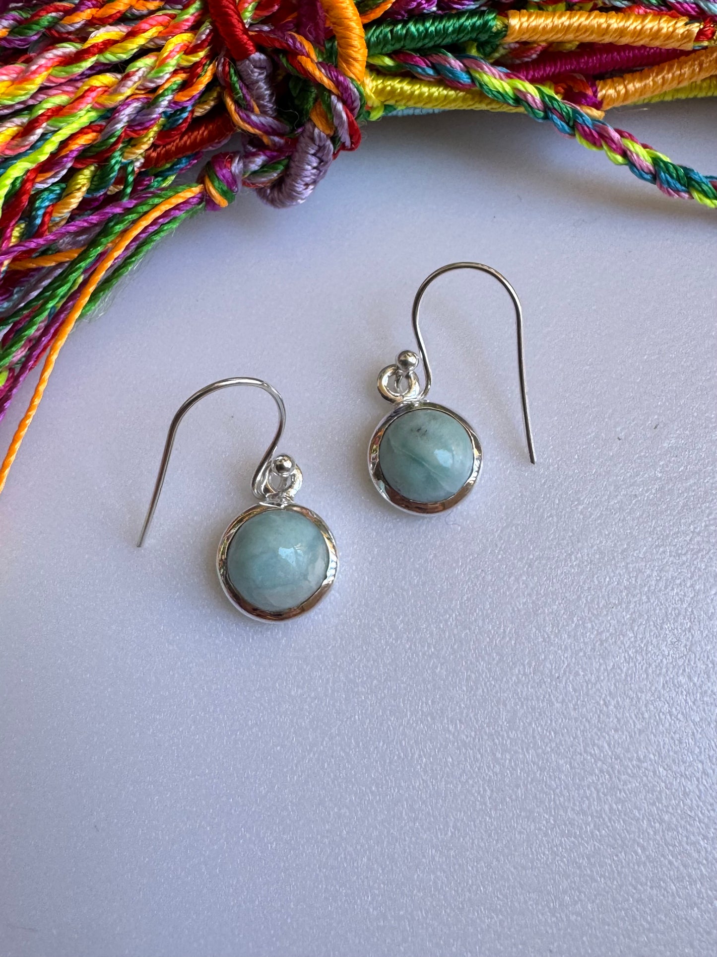 925 silver larimar earrings R35