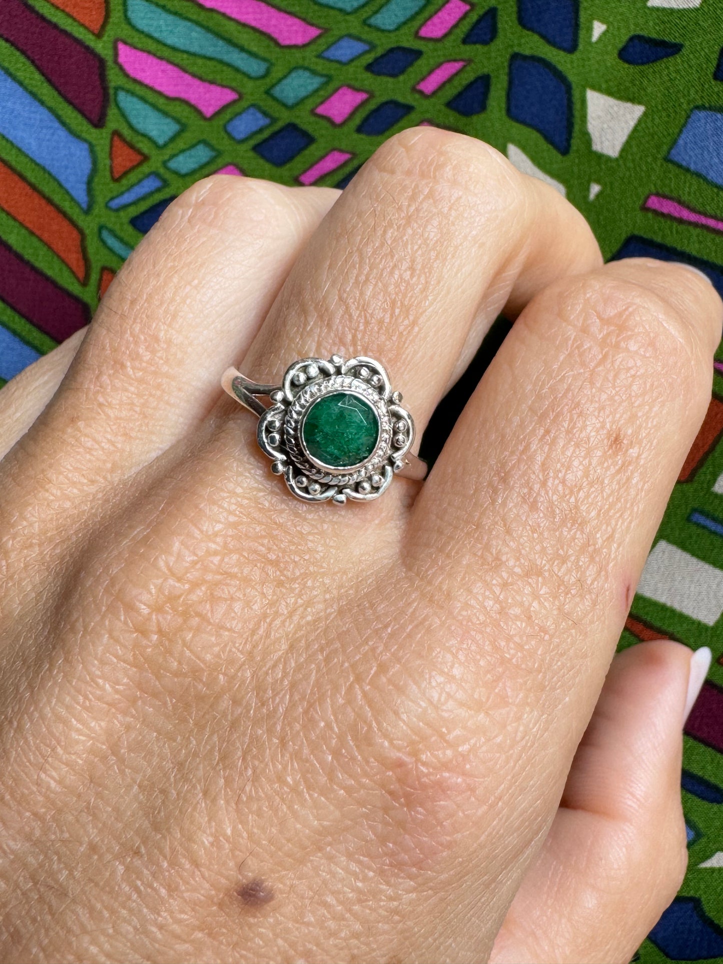 Ring silver925 emerald root Z11