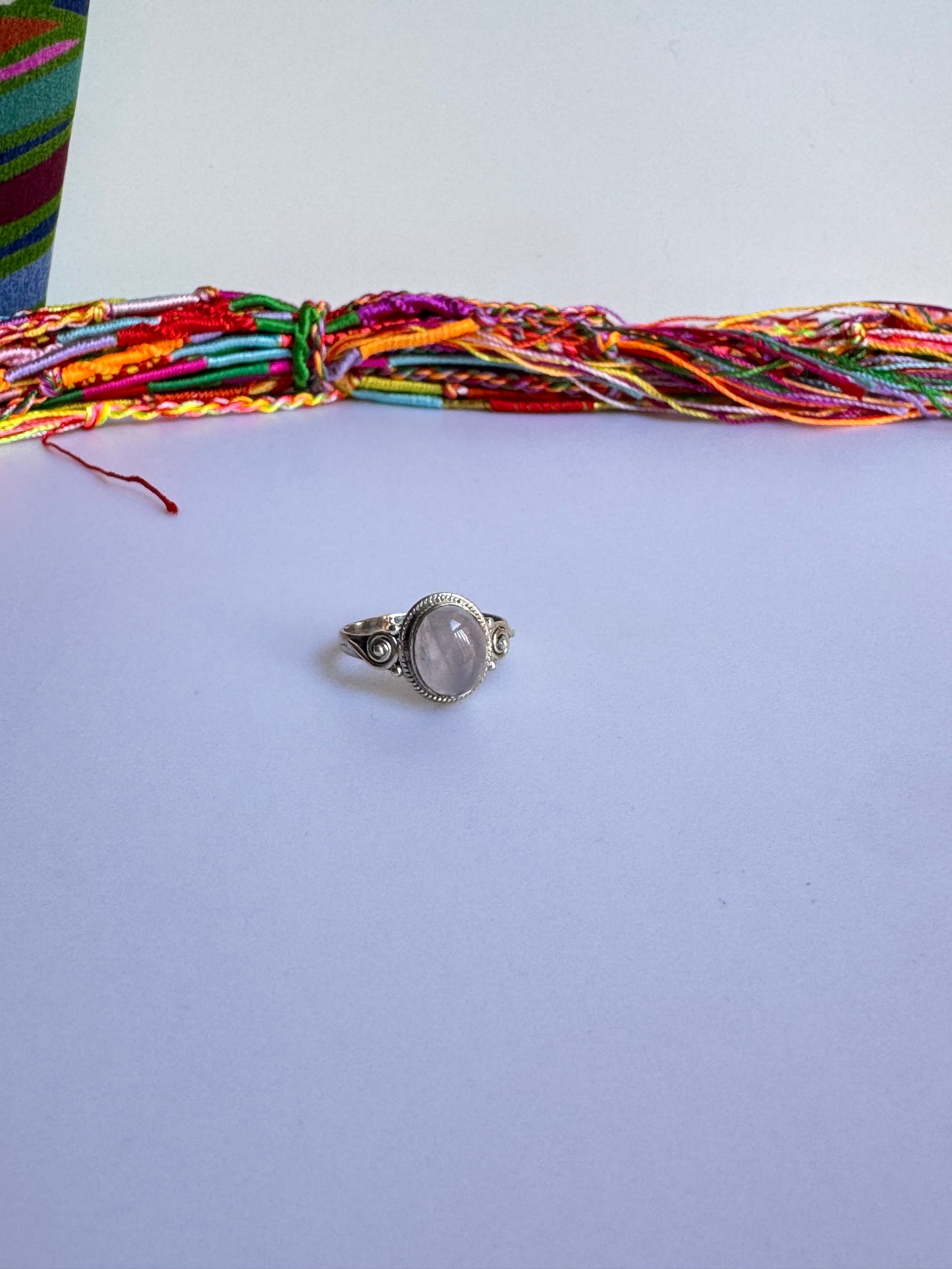 Anello argento 925 quarzo rosa misura 19 - 2WE