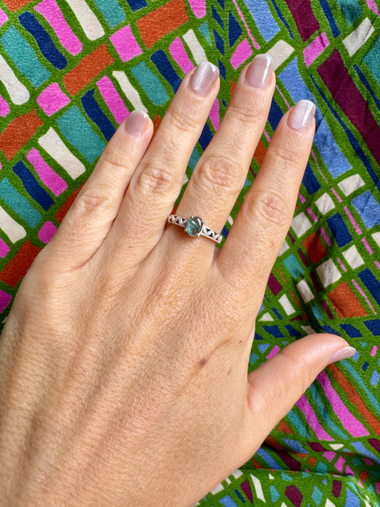 Anello argento 925 tormalina misura 14/15 - TA55