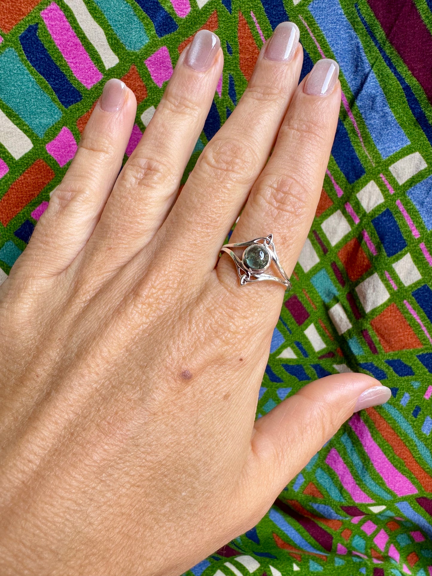 925 silver tourmaline ring size 22 - TA38