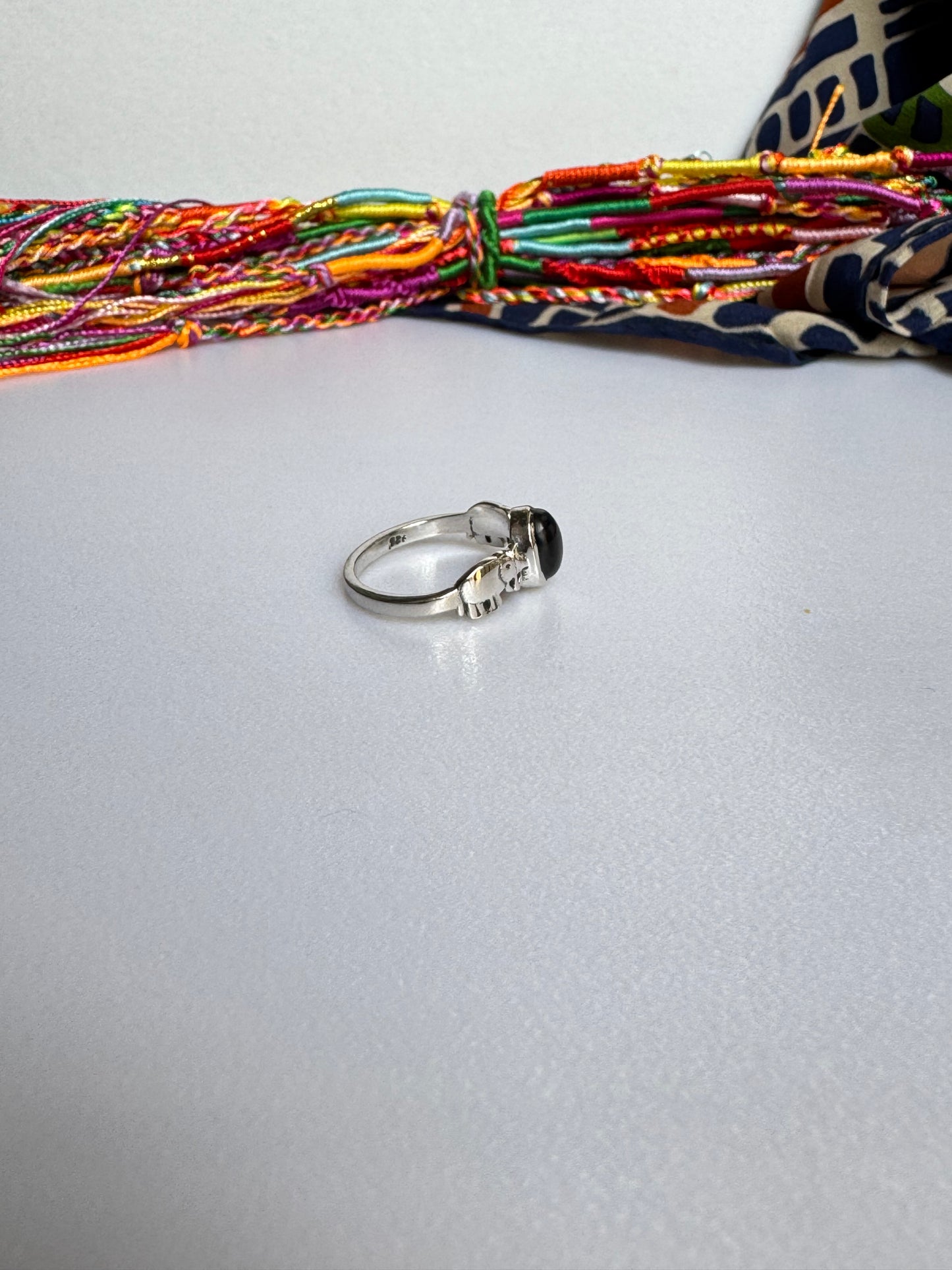 Anello argento onice nero misura 15 - 1ON