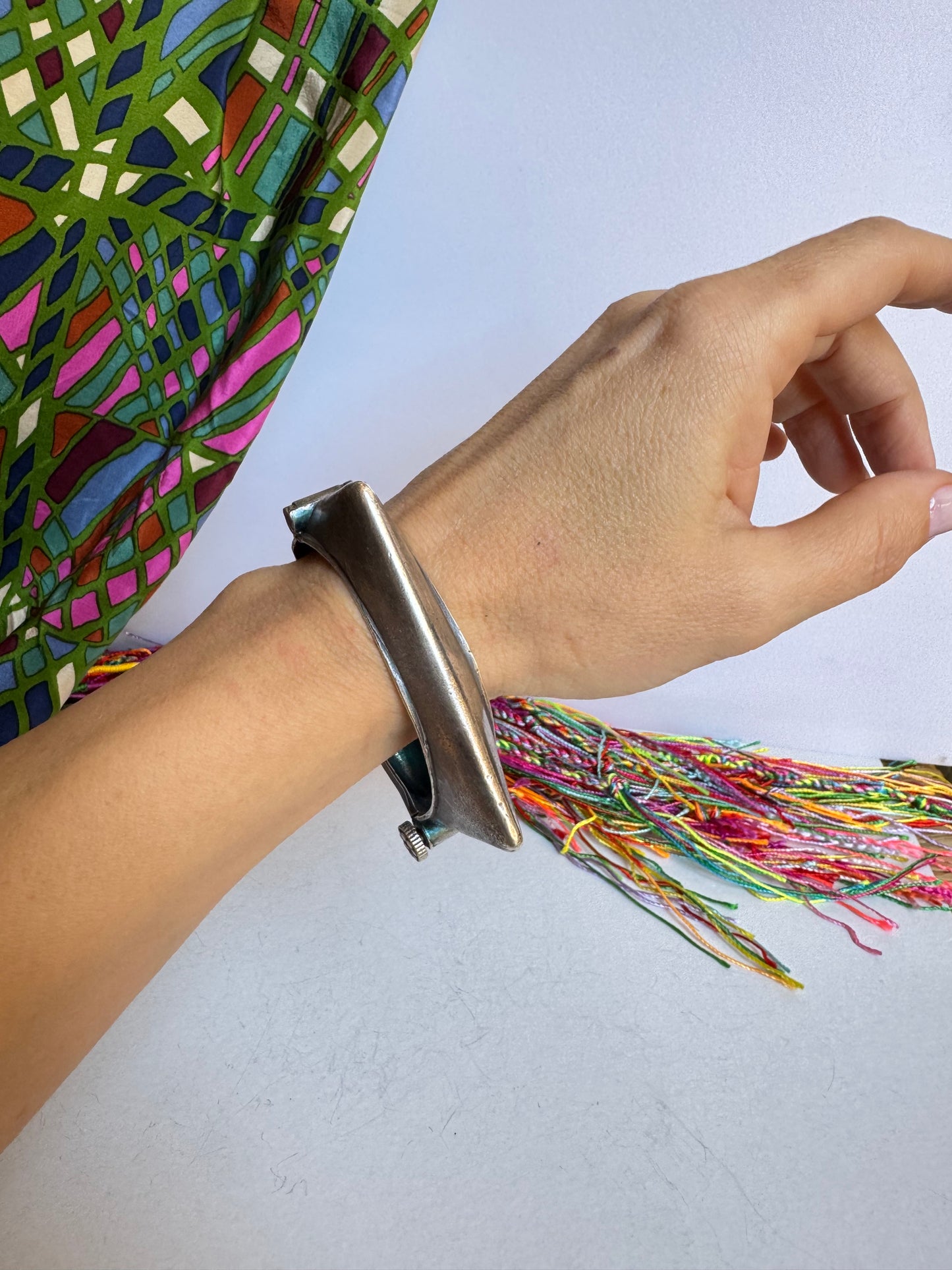 Bracciale bangle argentato