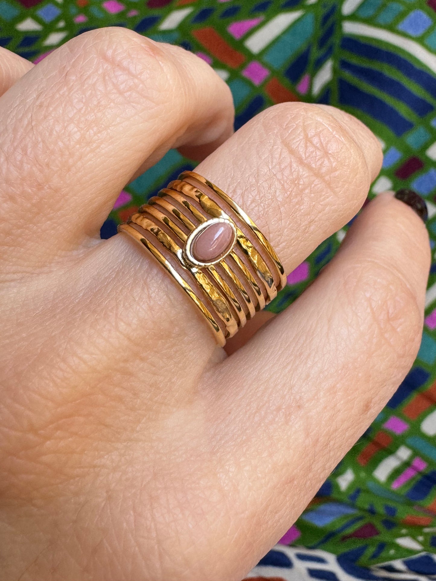 Rose gold steel ring