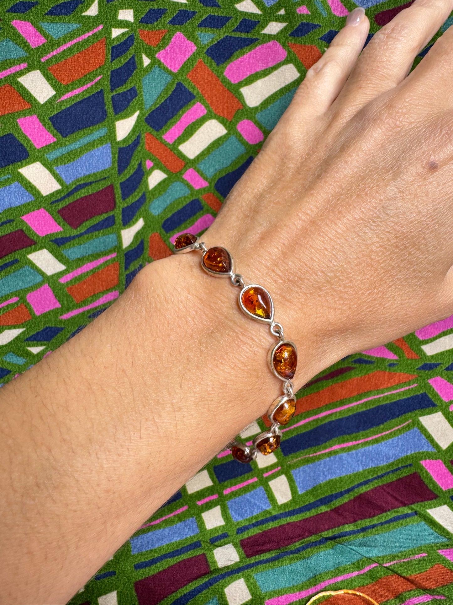 925 silver amber bracelet 9AB