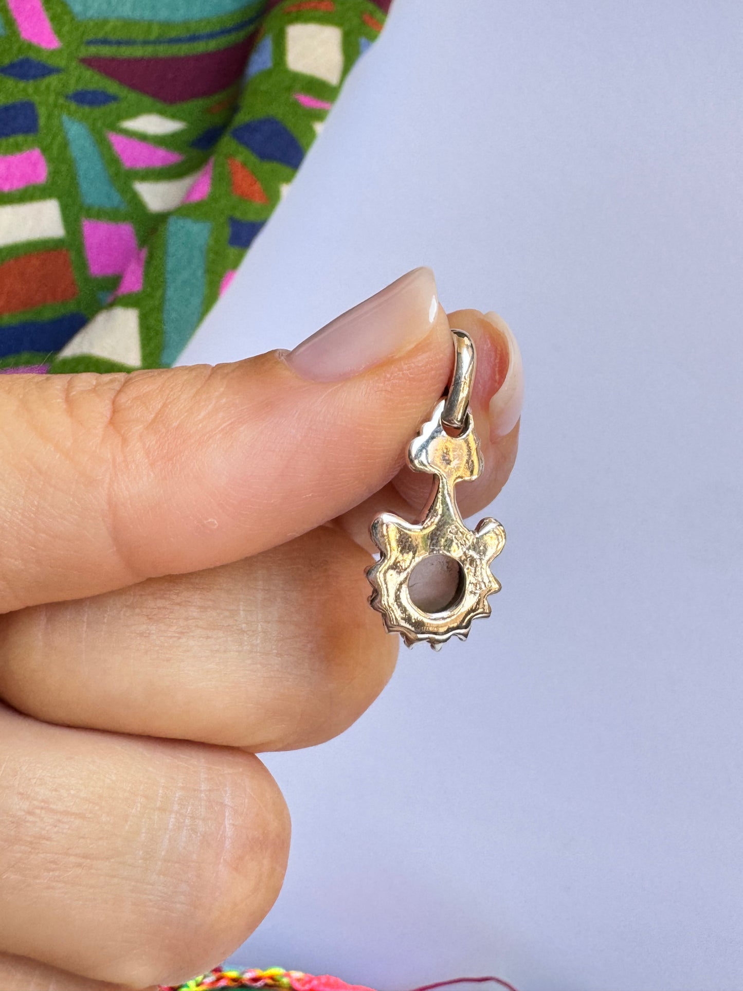 Ciondolo argento 925 quarzo rosa 37K