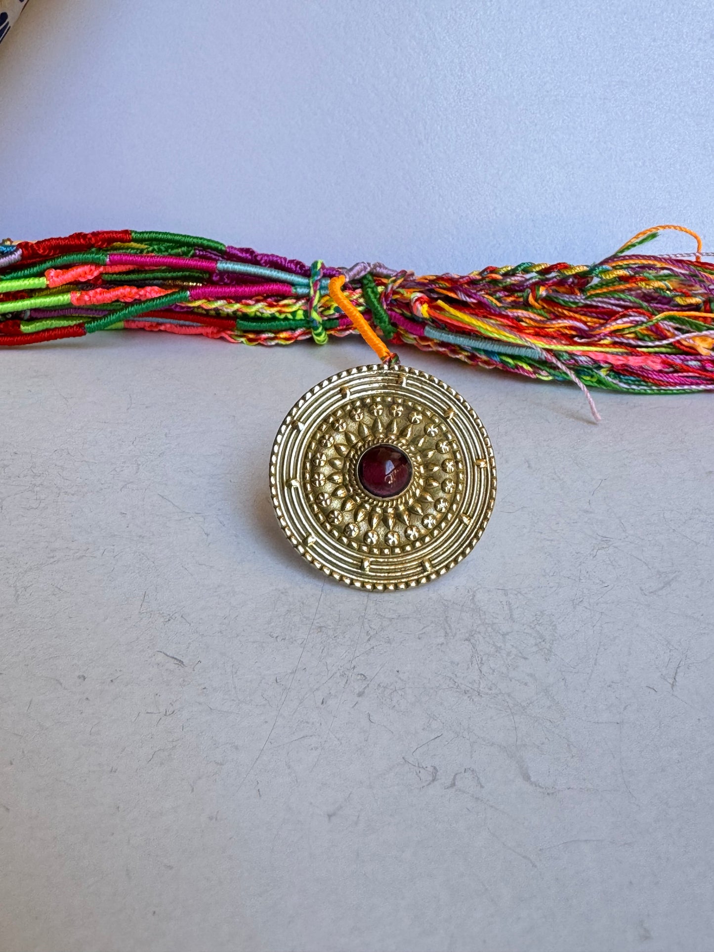 Anello boho dorato rosso