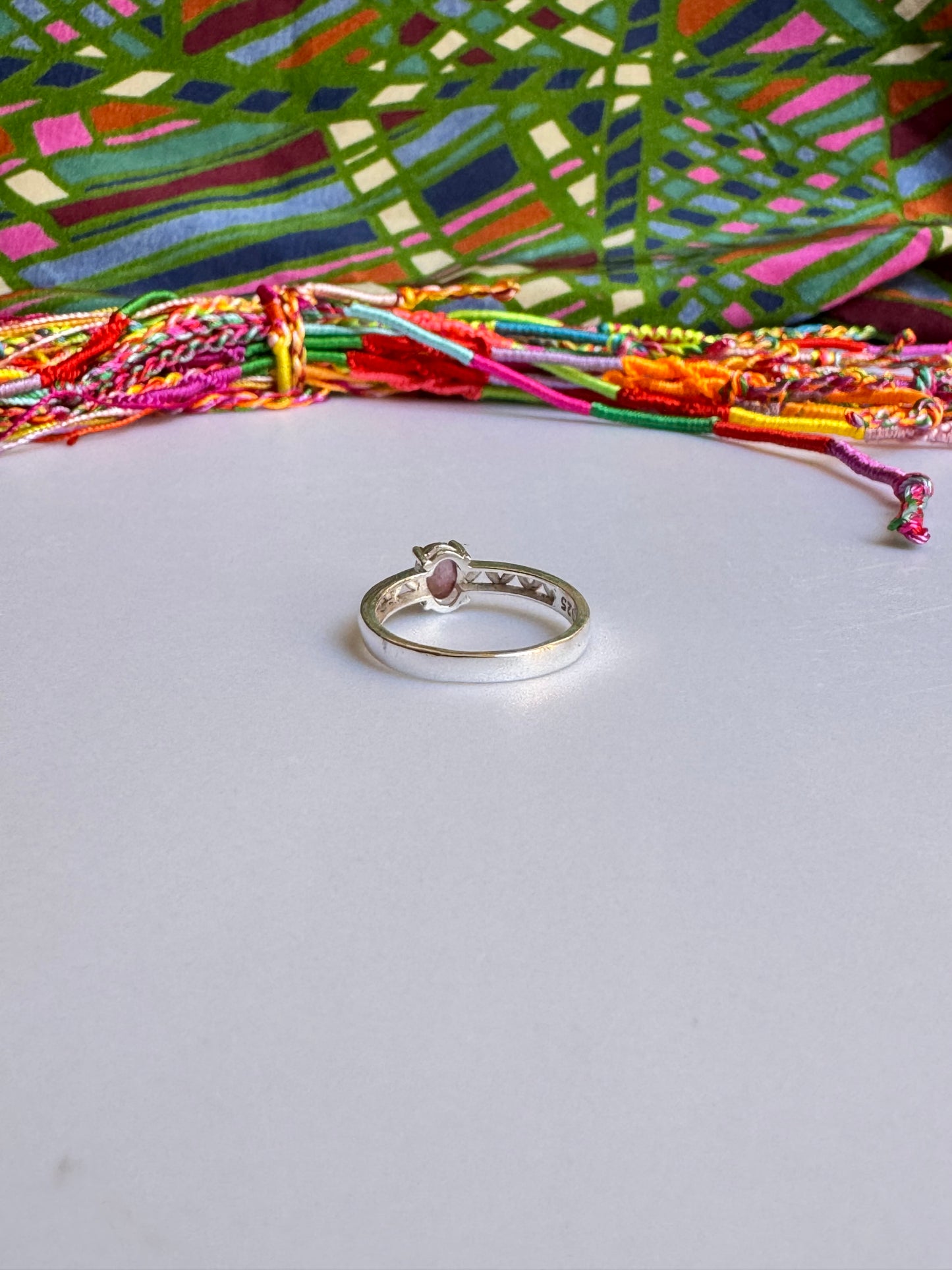 925 Silber Turmalin Ring Größe 19/20 - TA23