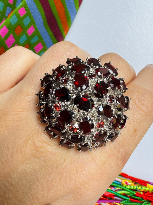 Anello argento 925 granato misura 18 - 10GR