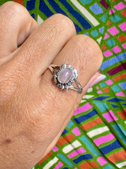 925 silver ring with white opal, size 17/18 - G33