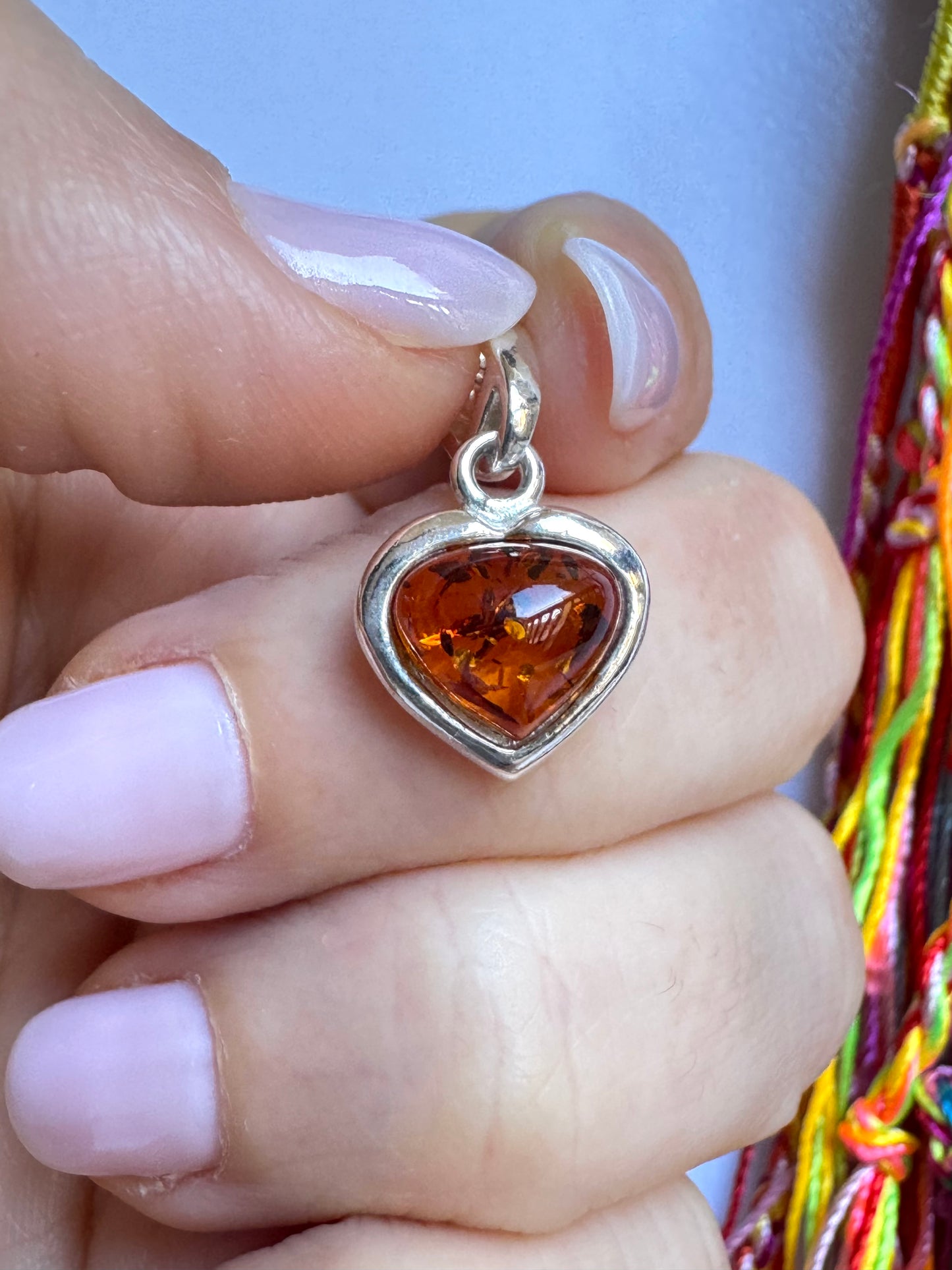 Pendente ciondolo argento925 ambra V14