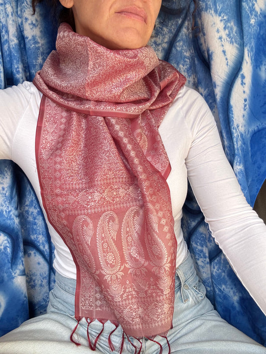 Pashmina stola India rosa