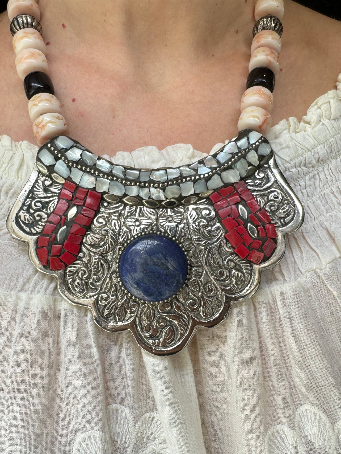 Nepalese bib necklace