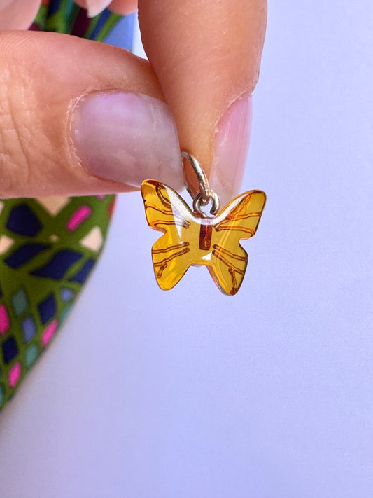 925 sterling silver amber pendant A6