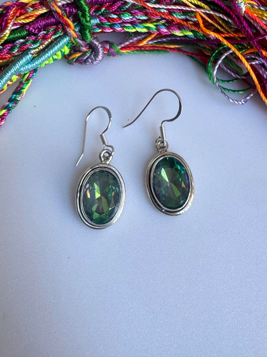 925 silver mystic stone earrings R62