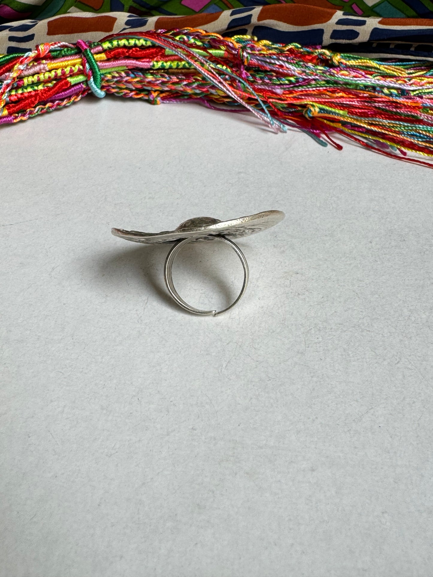 Silver zamak sombrero circle ring