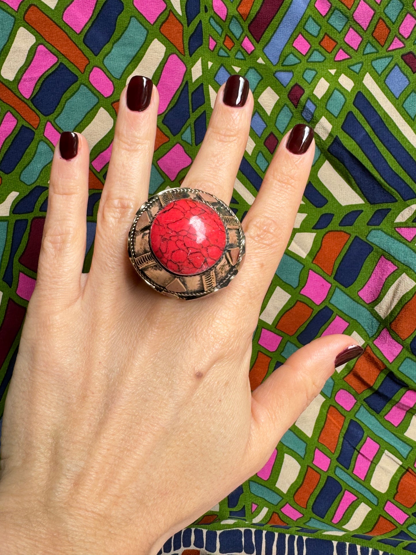 Large antique vintage red seal ring