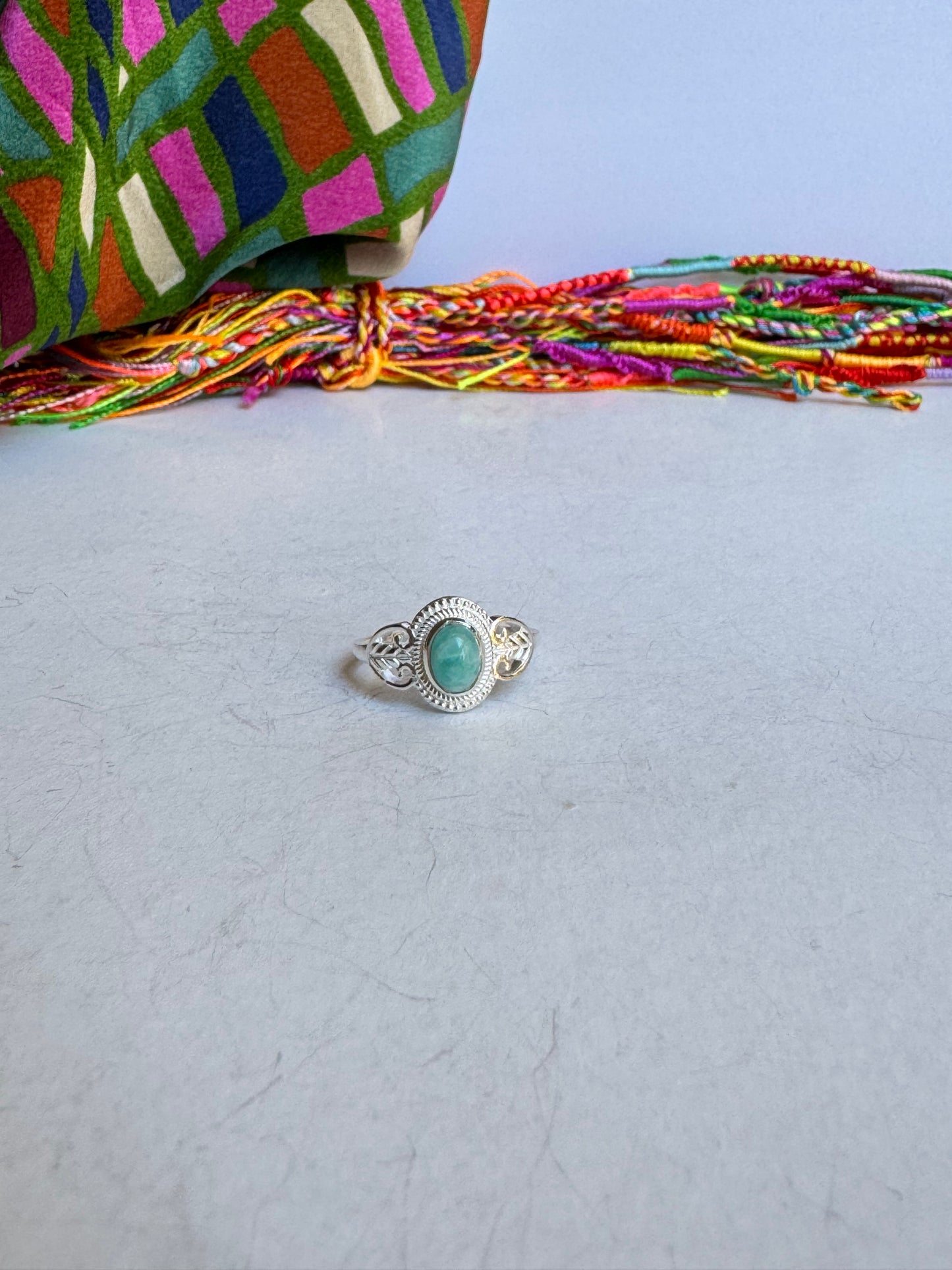 Anello argento 925 larimar misura 19/20 - 4LAR