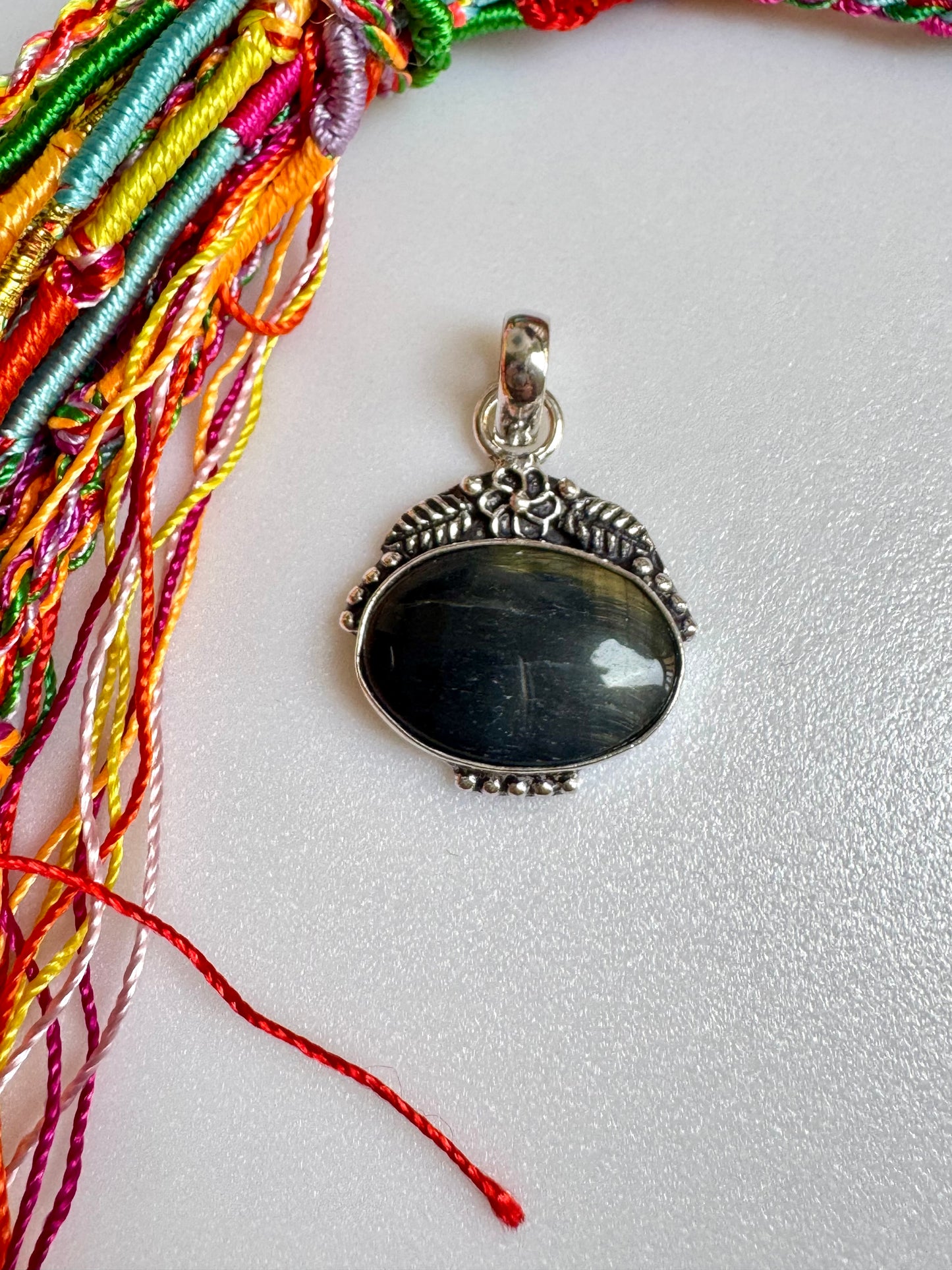 Ciondolo argentato labradorite