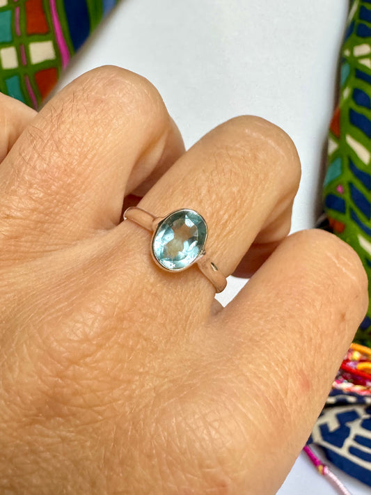Anello argento 925 acquamarina misura 10 - 11AQ