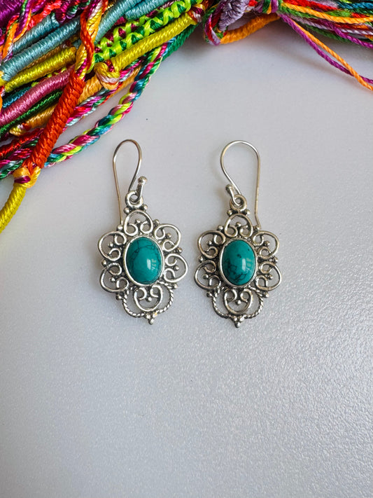 925 silver turquoise howlite earrings R49