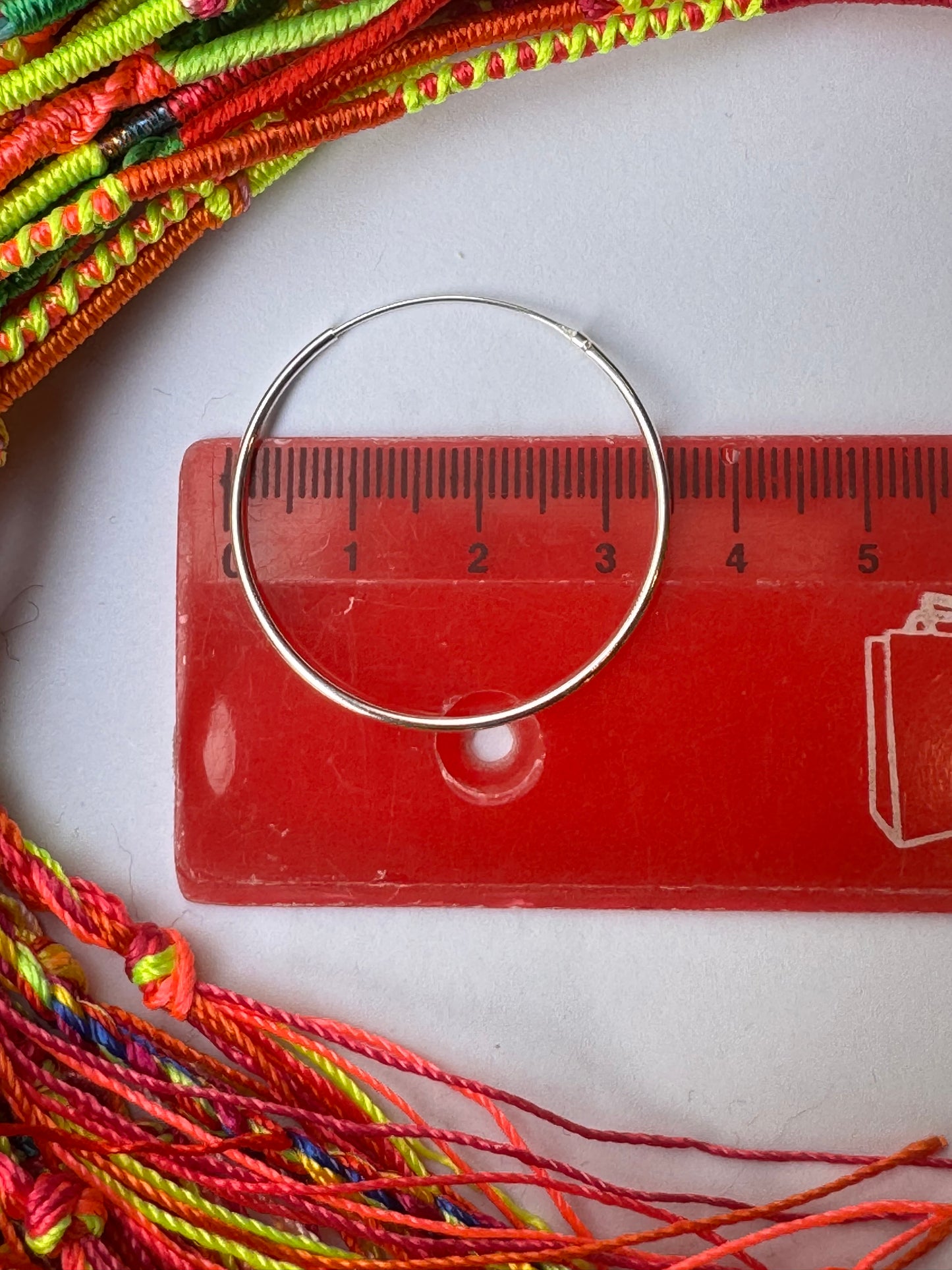 Orecchino singolo cerchio liscio 3,5cm argento 925 W17