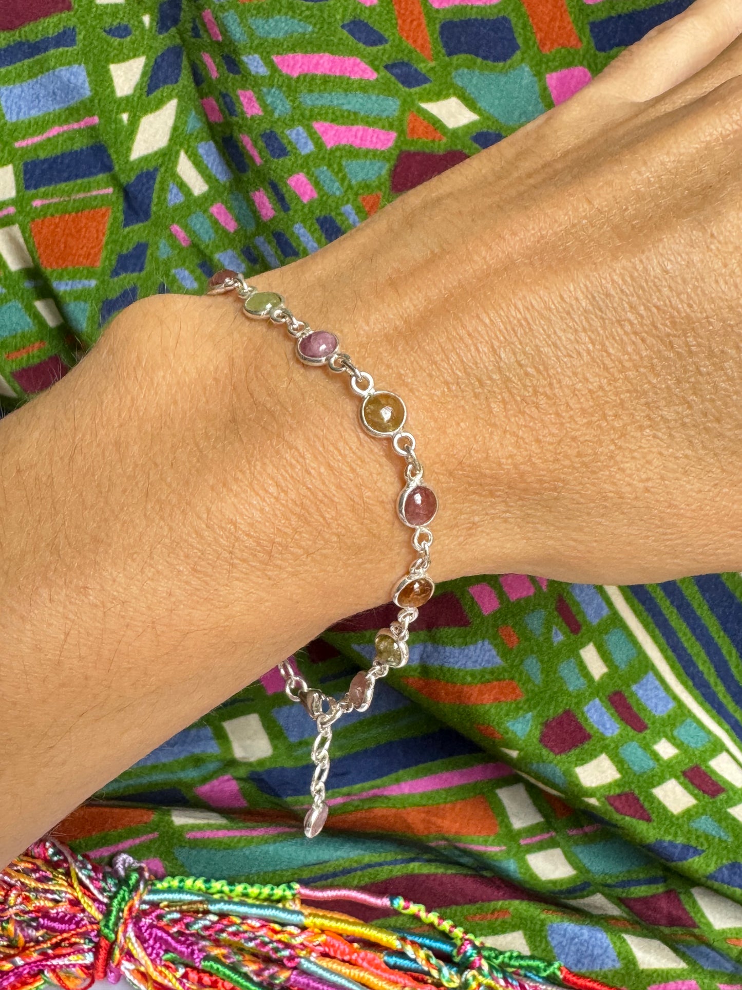 925er Silber Turmalinarmband B70