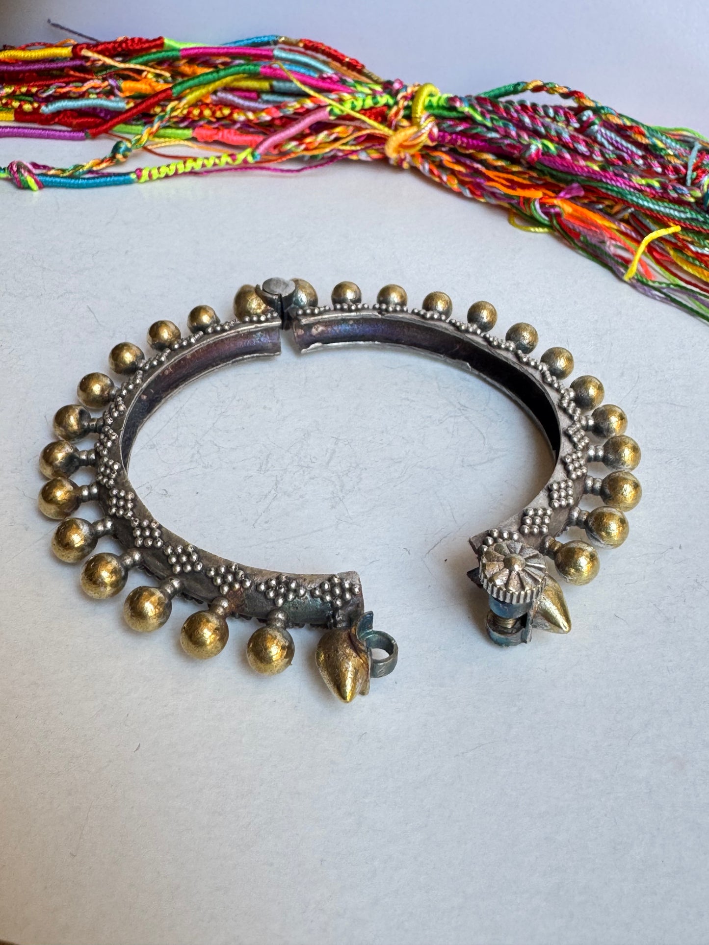 Bracciale bangle argentato e dorato