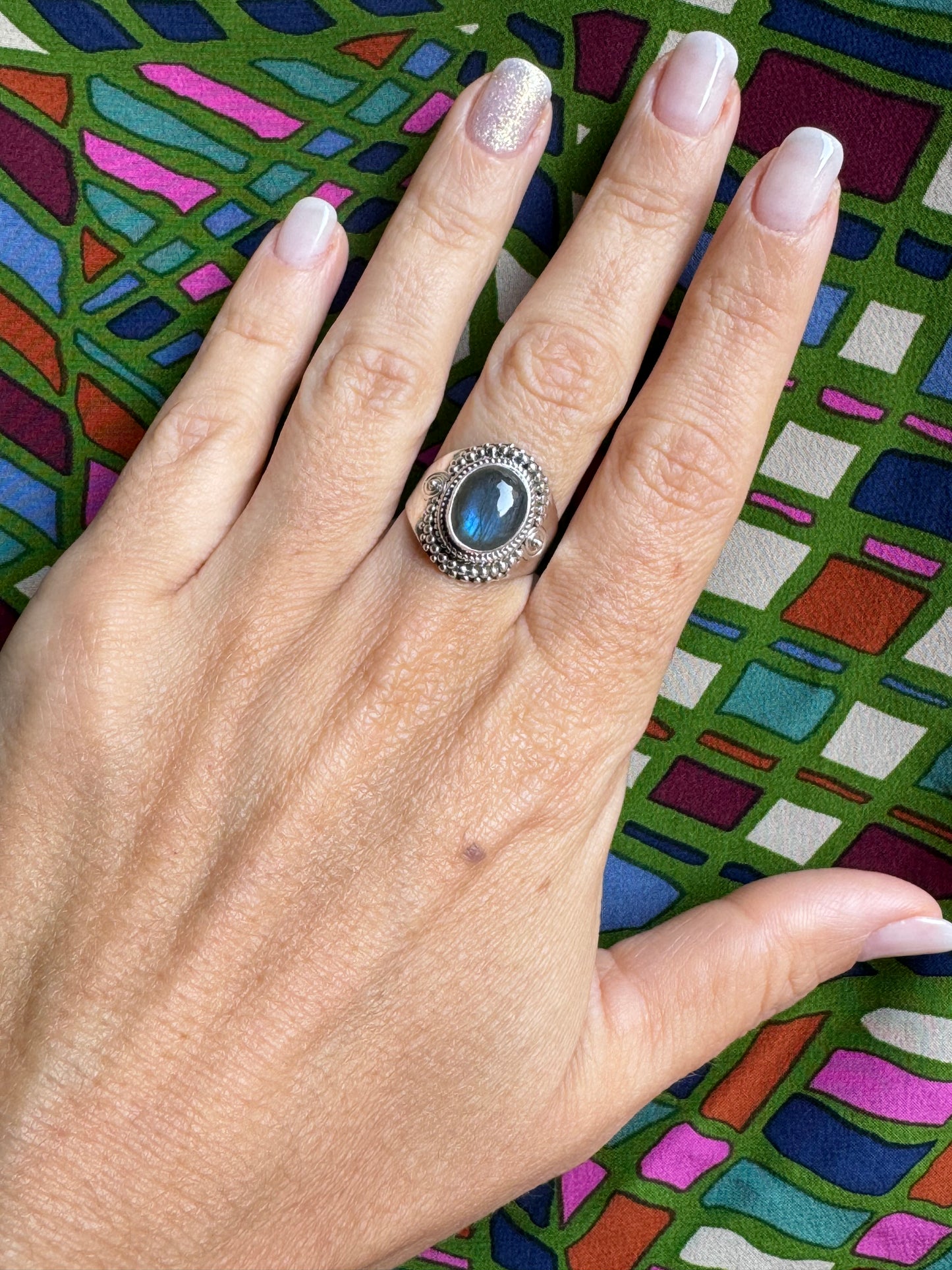 Labradorite Silver Ring Z16