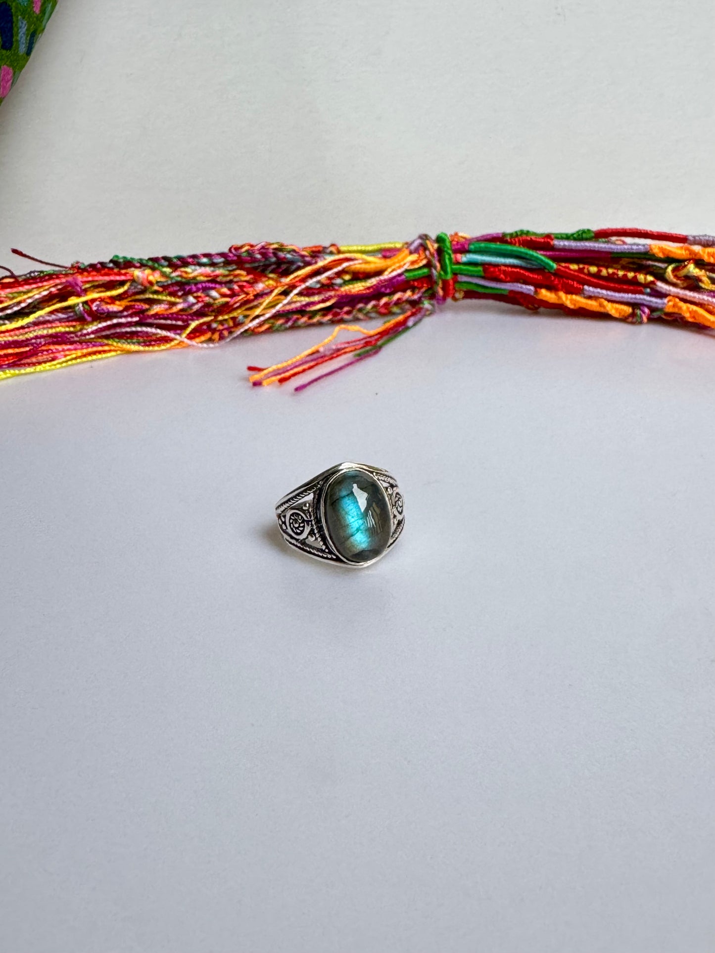 Anello argento 925 labradorite misura 18 - 27SZ
