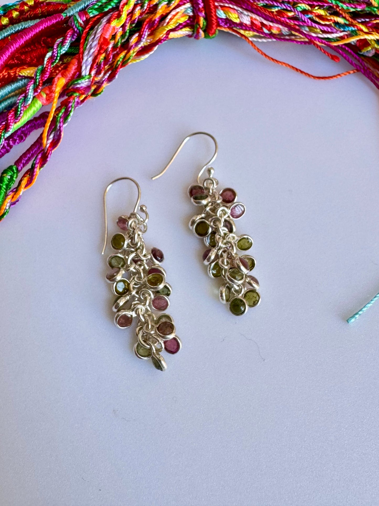 925 silver tourmaline earrings D21