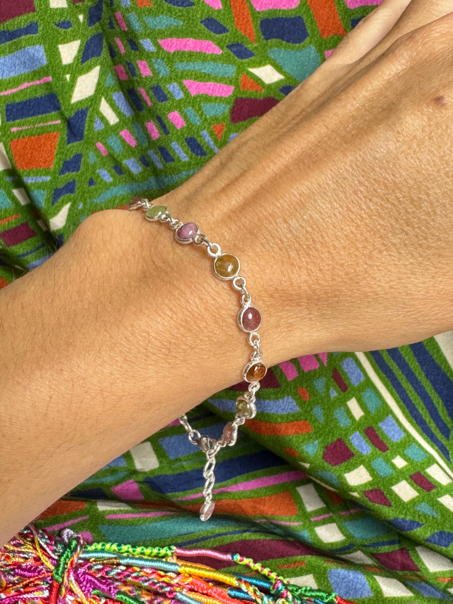 925er Silber Turmalinarmband B70