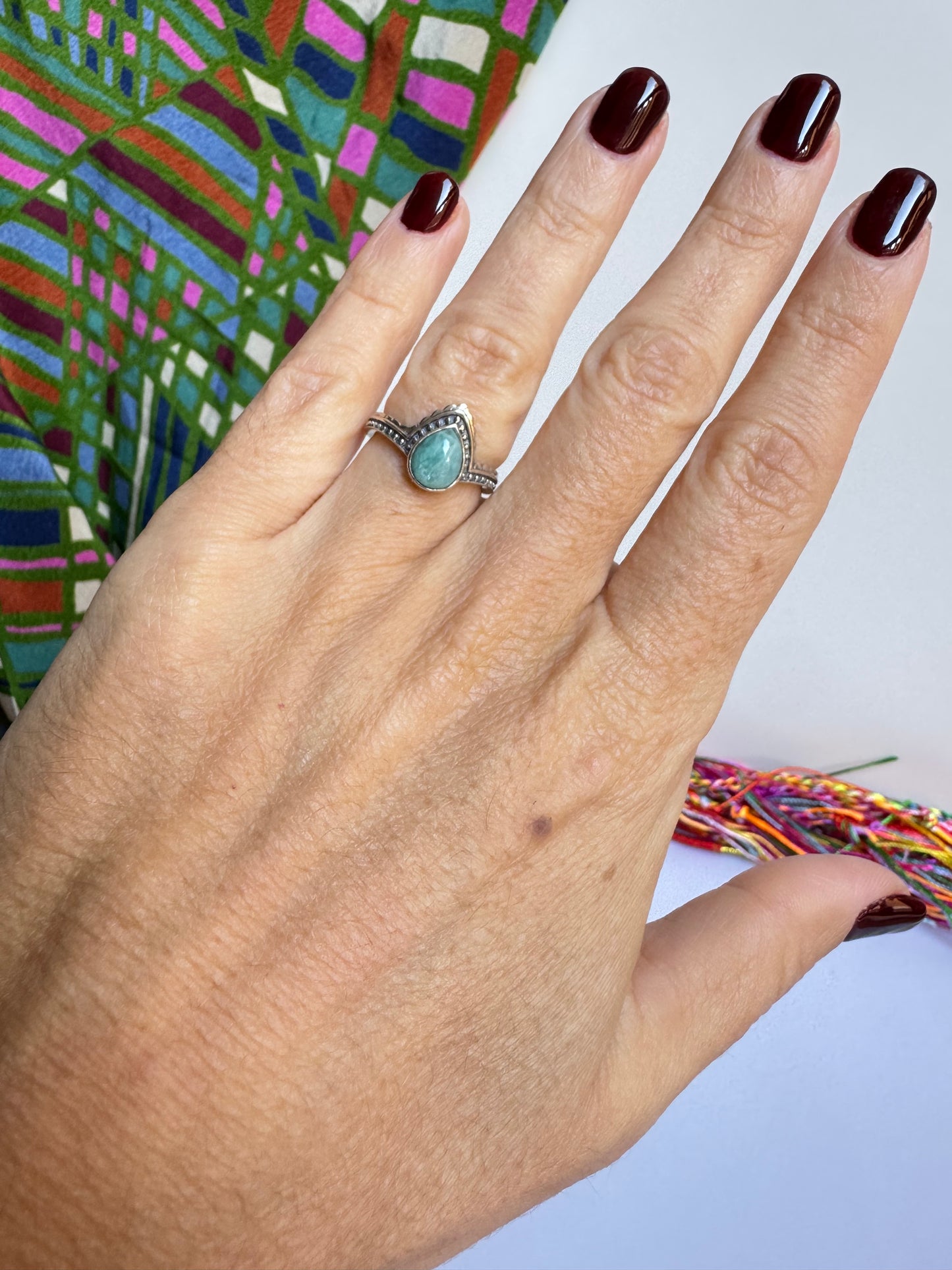 Anello argento 925 amazzonite misura 10 - 2AMA