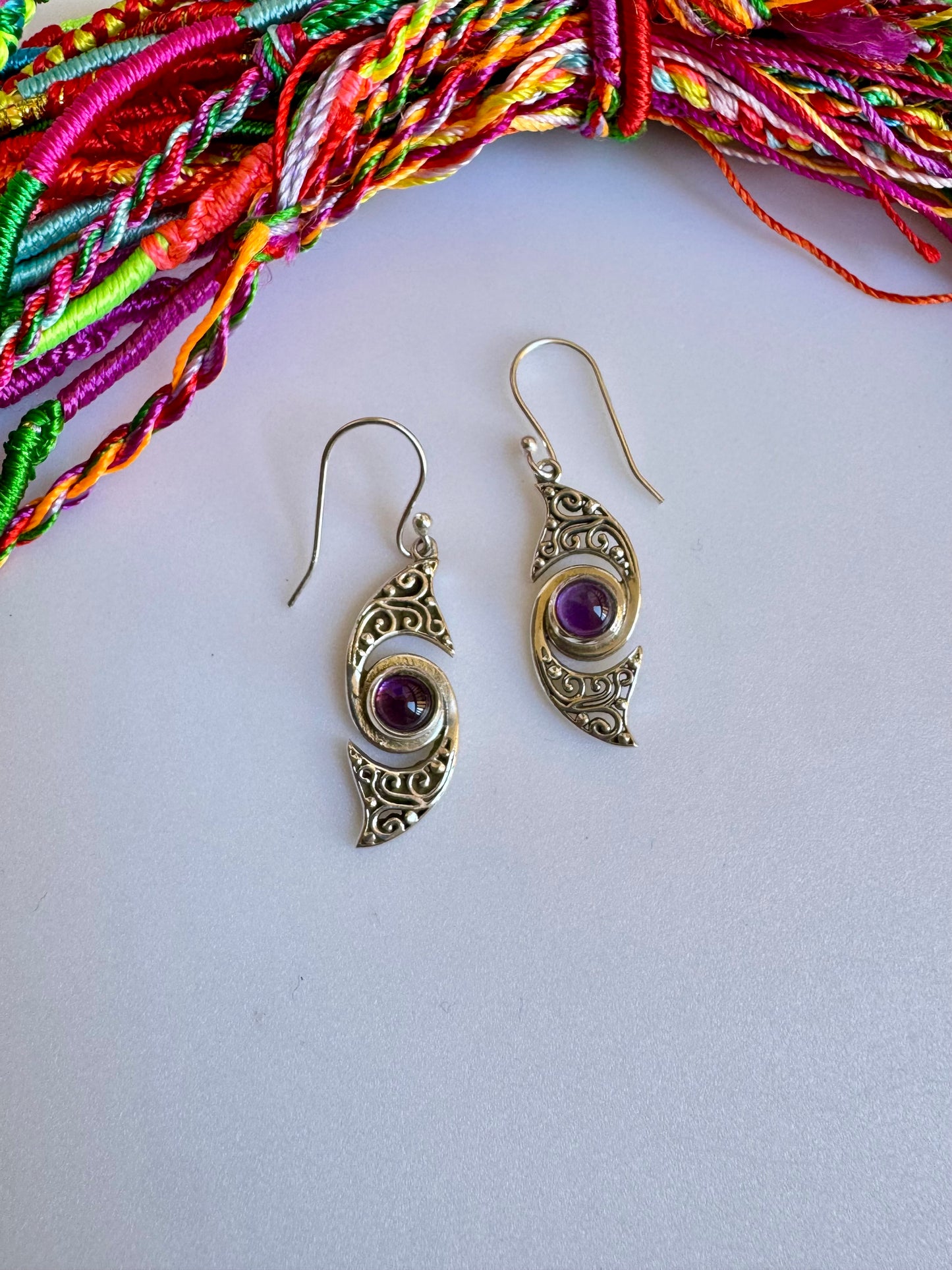 925 silver amethyst earrings D10