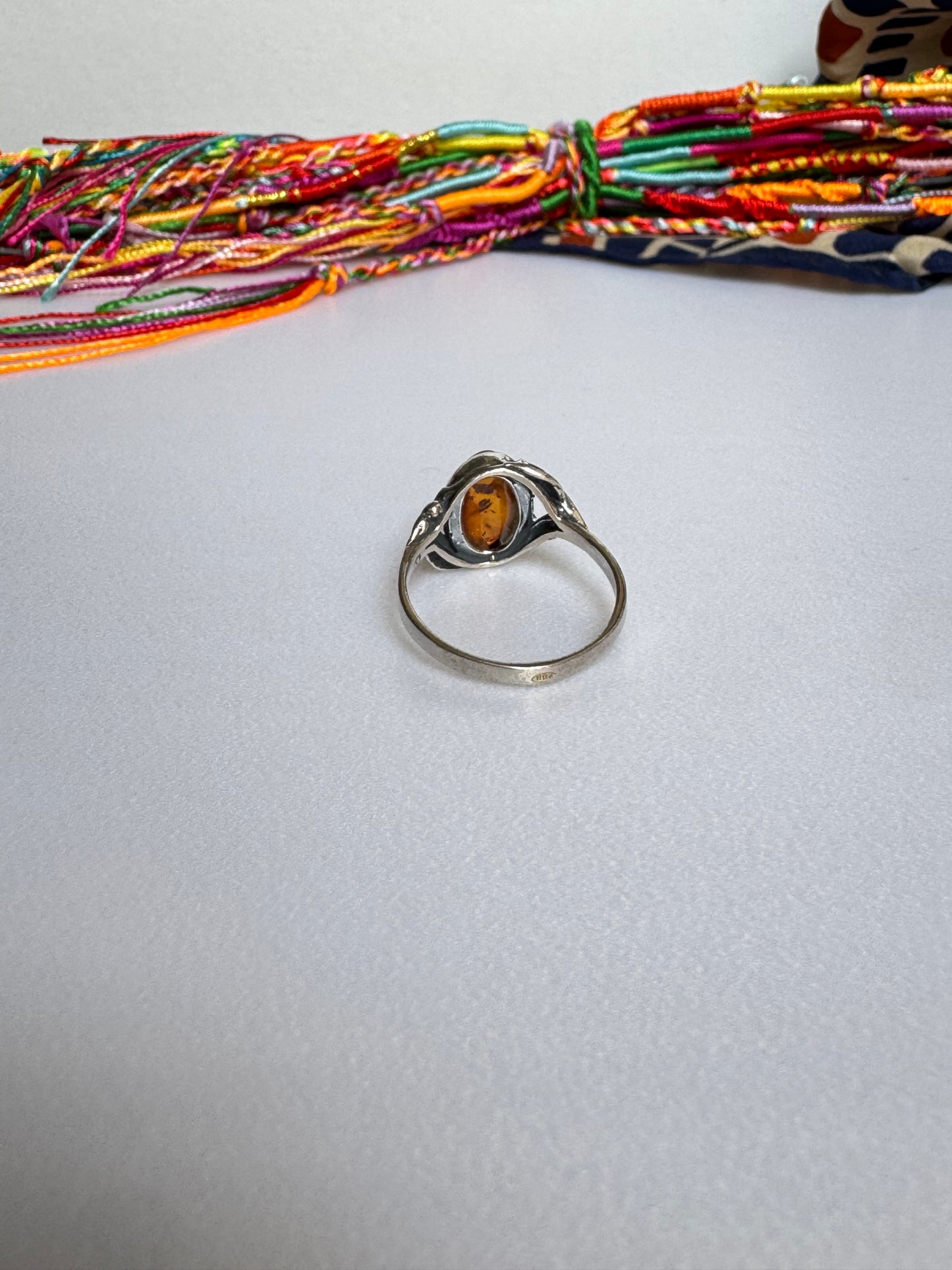 Anello argento 925 ambra misura 20 - 8AMB