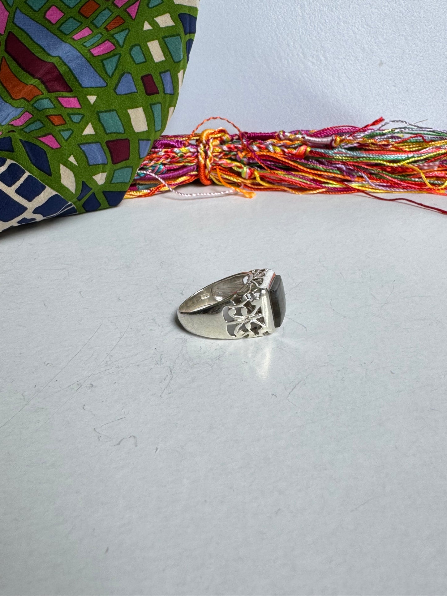 Ring Silber 925 Labradorit Größe 15 - 12K