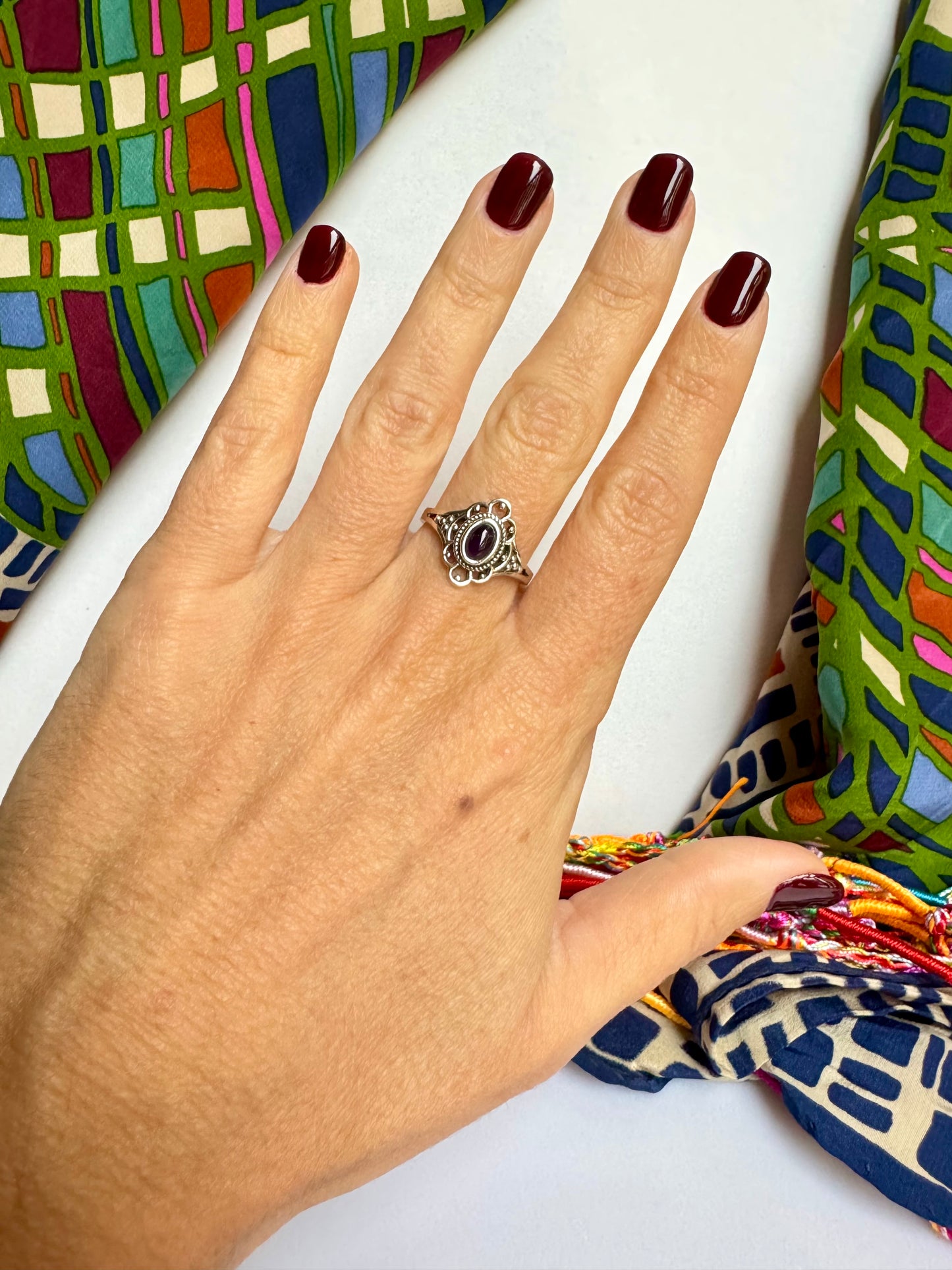 Anello argento 925 ametista misura 17/18 - 9AME