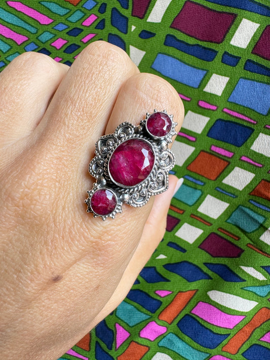 Anello argento925 radice di rubino misura 24- Z26