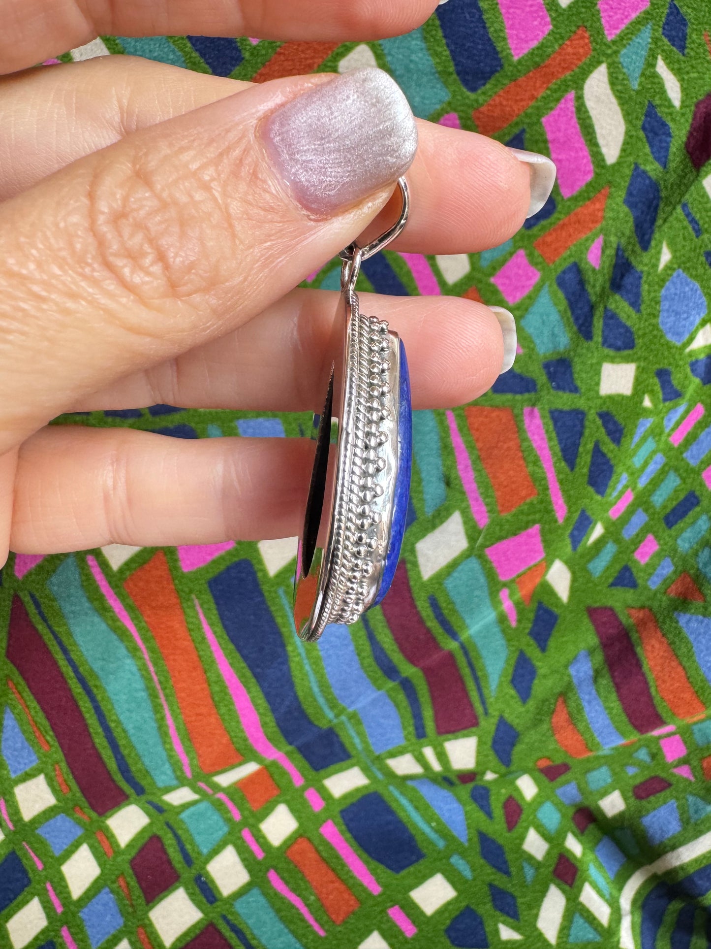 925 Silver Pendant Lapis 6L