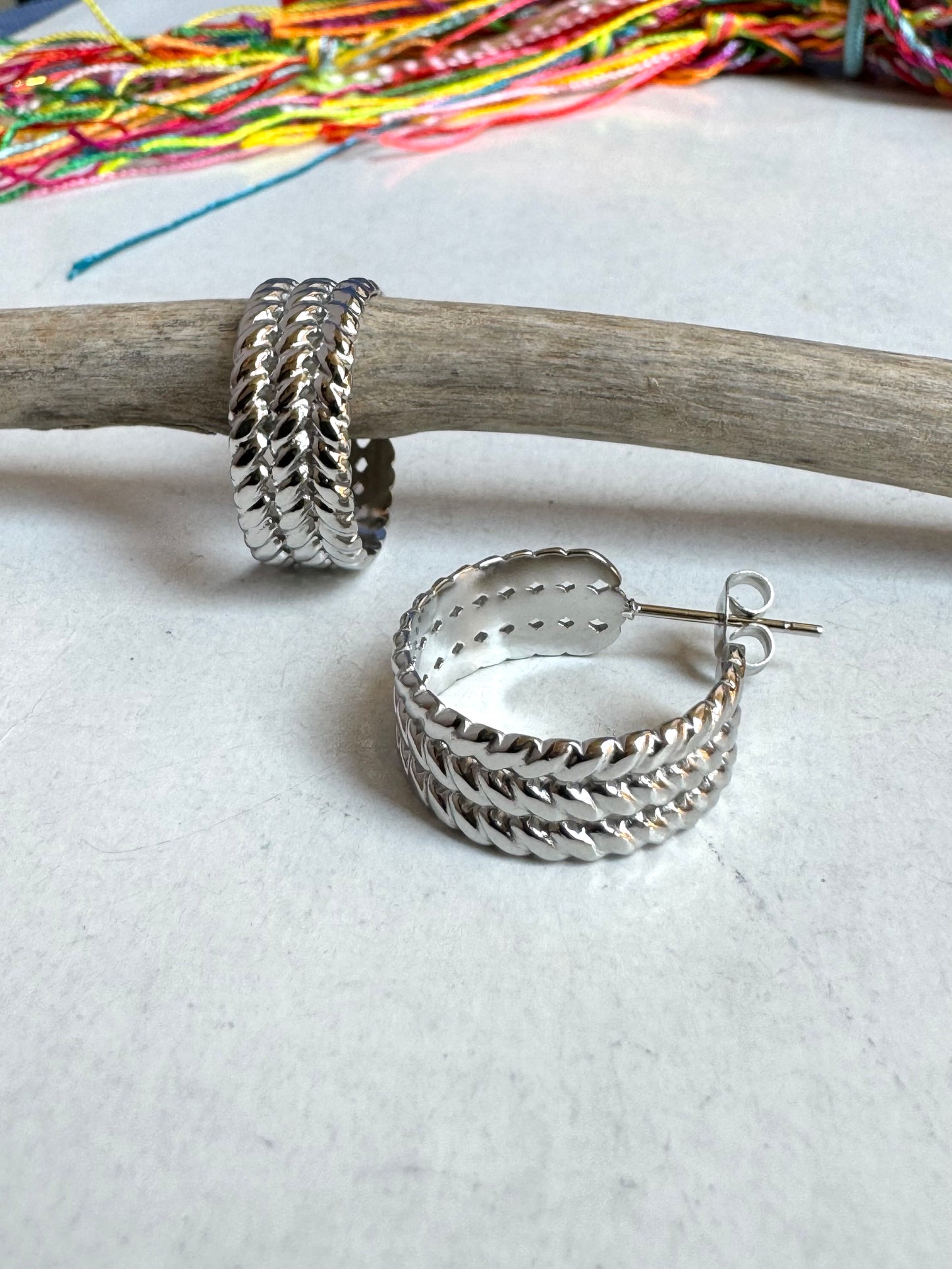 Steel earrings