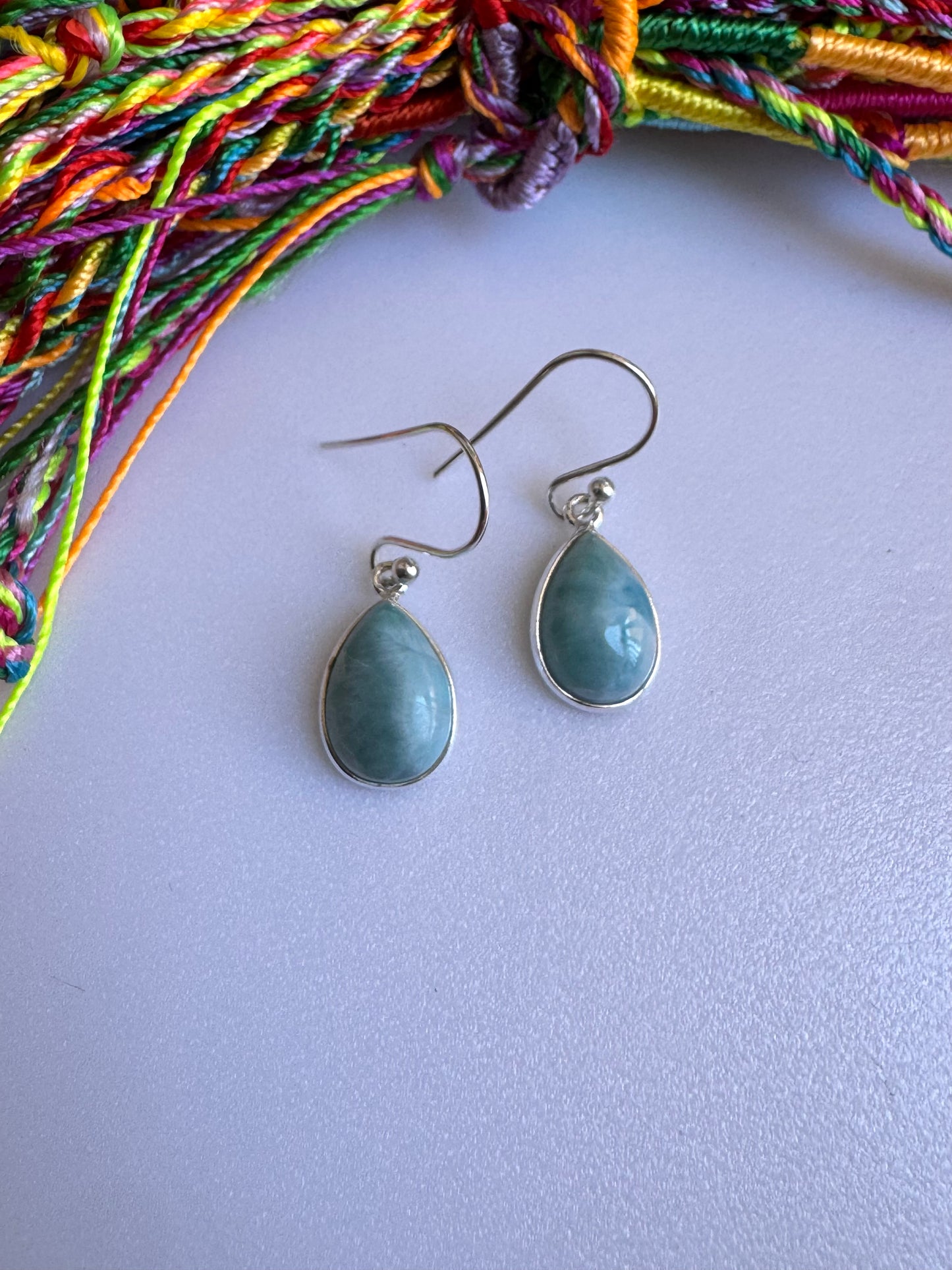 925 silver larimar earrings R34