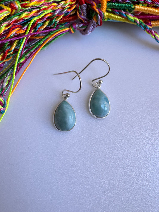 925 silver larimar earrings R34