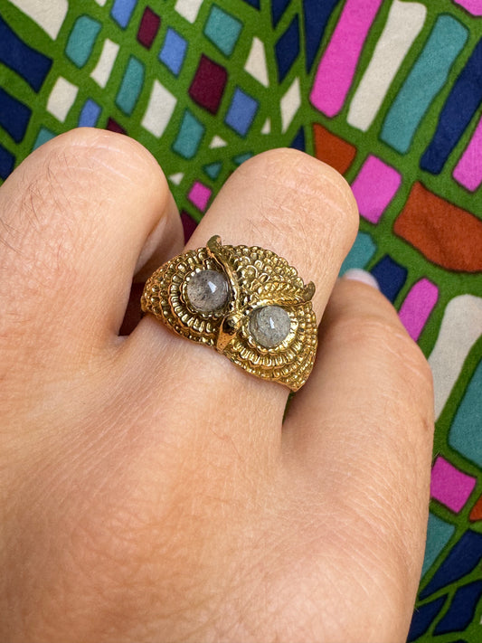 Goldener Mondstein-Boho-Ring