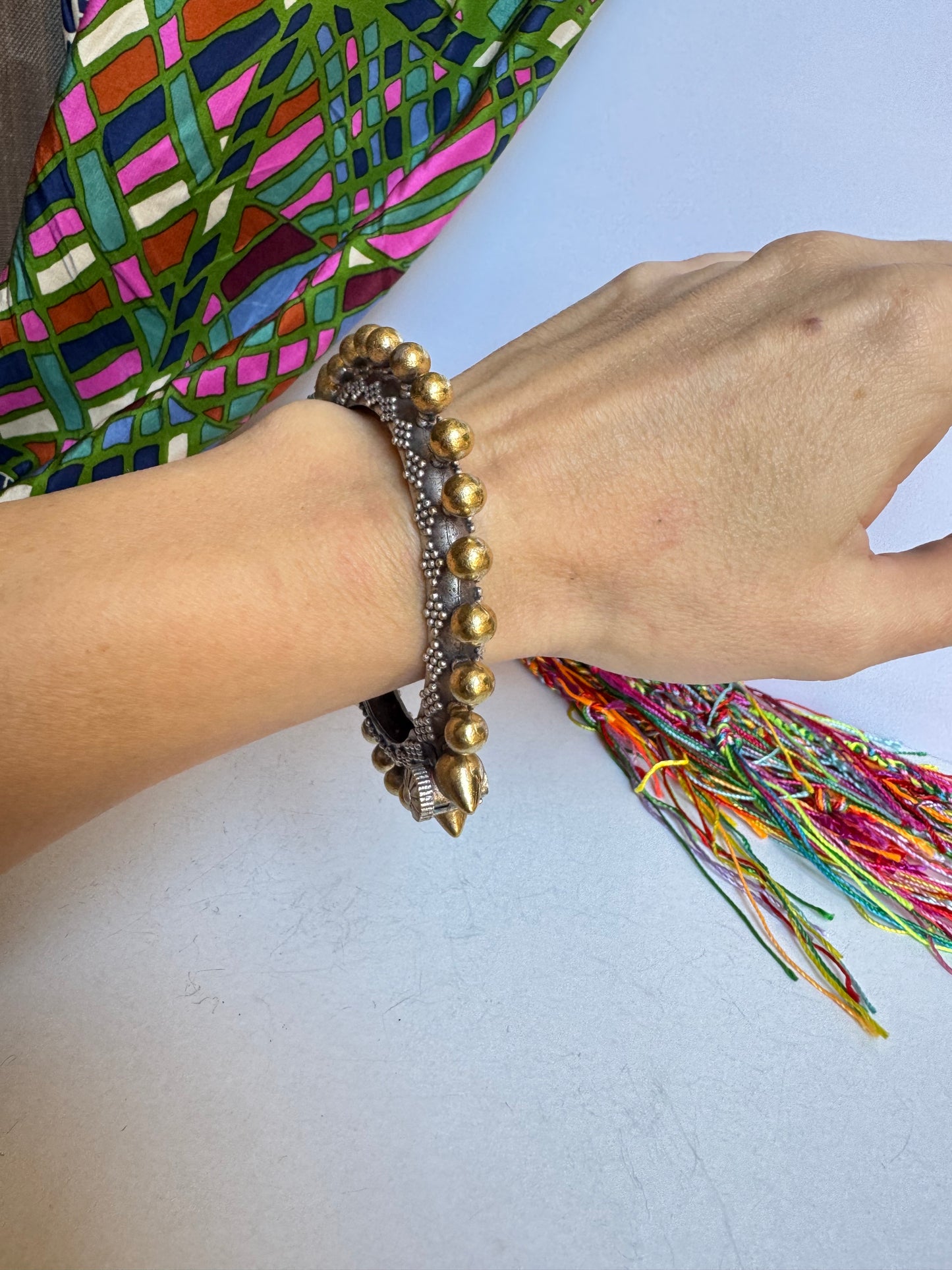 Bracciale bangle argentato e dorato